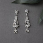 Art Deco Inspired Oval Drop CZ Earrings - Earrings - Cassandra Lynne