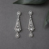 Art Deco Inspired Oval Drop CZ Earrings - Earrings - Cassandra Lynne