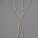 Baguette CZ Lariat Necklace Set - Necklace Set - Cassandra Lynne