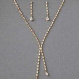 Baguette CZ Lariat Necklace Set - Necklace Set - Cassandra Lynne