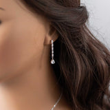 Baguette CZ Lariat Necklace Set - Necklace Set - Cassandra Lynne