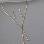 Baguette CZ Lariat Necklace Set - Necklace Set - Cassandra Lynne