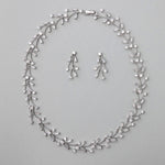 Baguette Vines Wedding Necklace and Earrings - Necklace Set - Cassandra Lynne