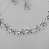Baguette Vines Wedding Necklace and Earrings - Necklace Set - Cassandra Lynne