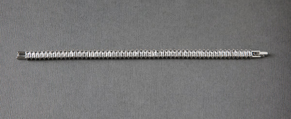 CZ Tennis Bracelet of Baguettes
