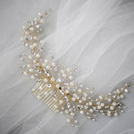 Baroque Pearls and Crystals Bridal Headpiece - Hair Comb - Cassandra Lynne