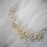 Baroque Pearls and Crystals Bridal Headpiece - Hair Comb - Cassandra Lynne