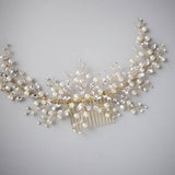 Baroque Pearls and Crystals Bridal Headpiece - Hair Comb - Cassandra Lynne