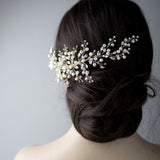 Baroque Pearls and Crystals Bridal Headpiece - Hair Comb - Cassandra Lynne