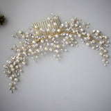 Baroque Pearls and Crystals Bridal Headpiece - Hair Comb - Cassandra Lynne