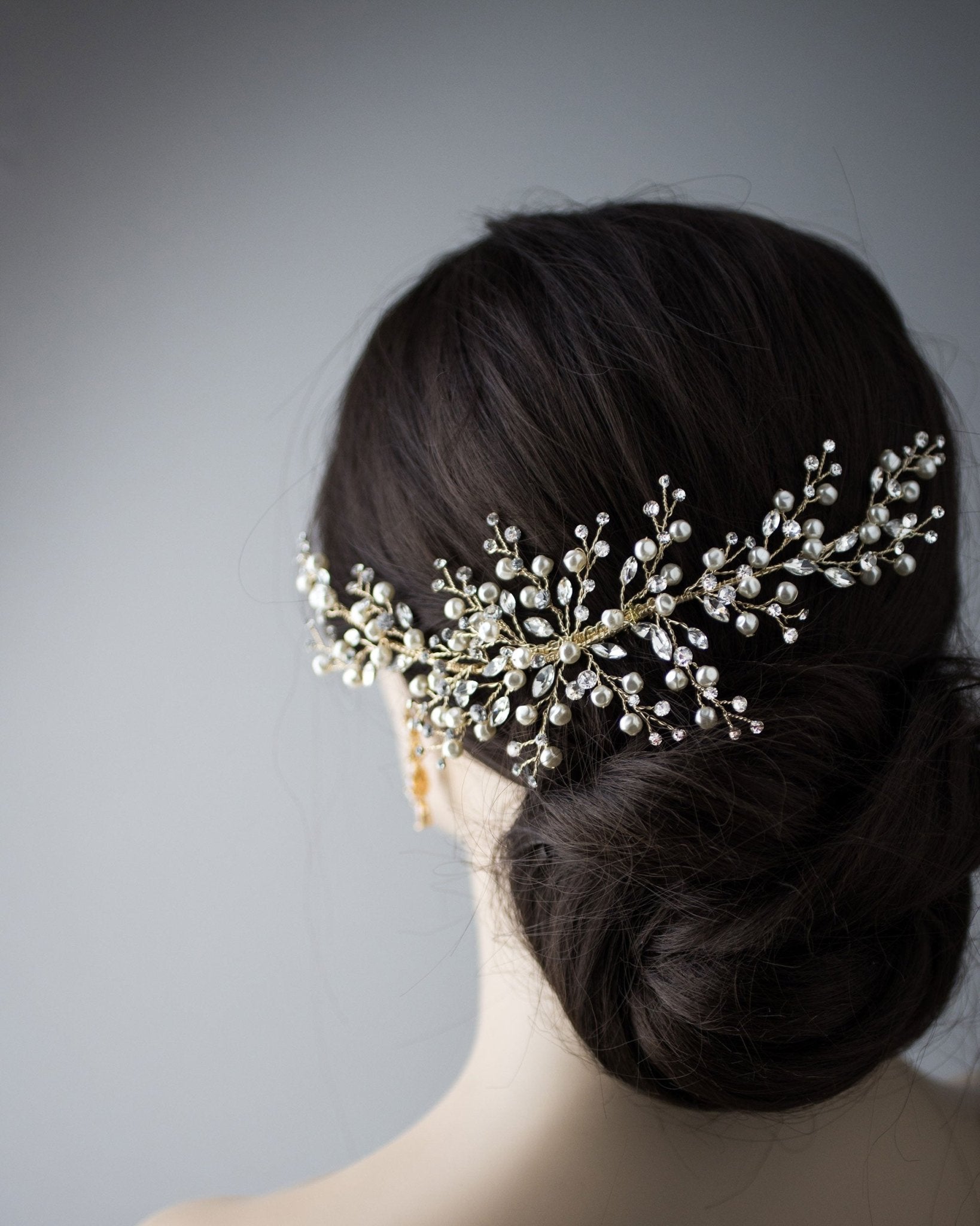 Baroque Pearls and Crystals Bridal Headpiece - Hair Comb - Cassandra Lynne