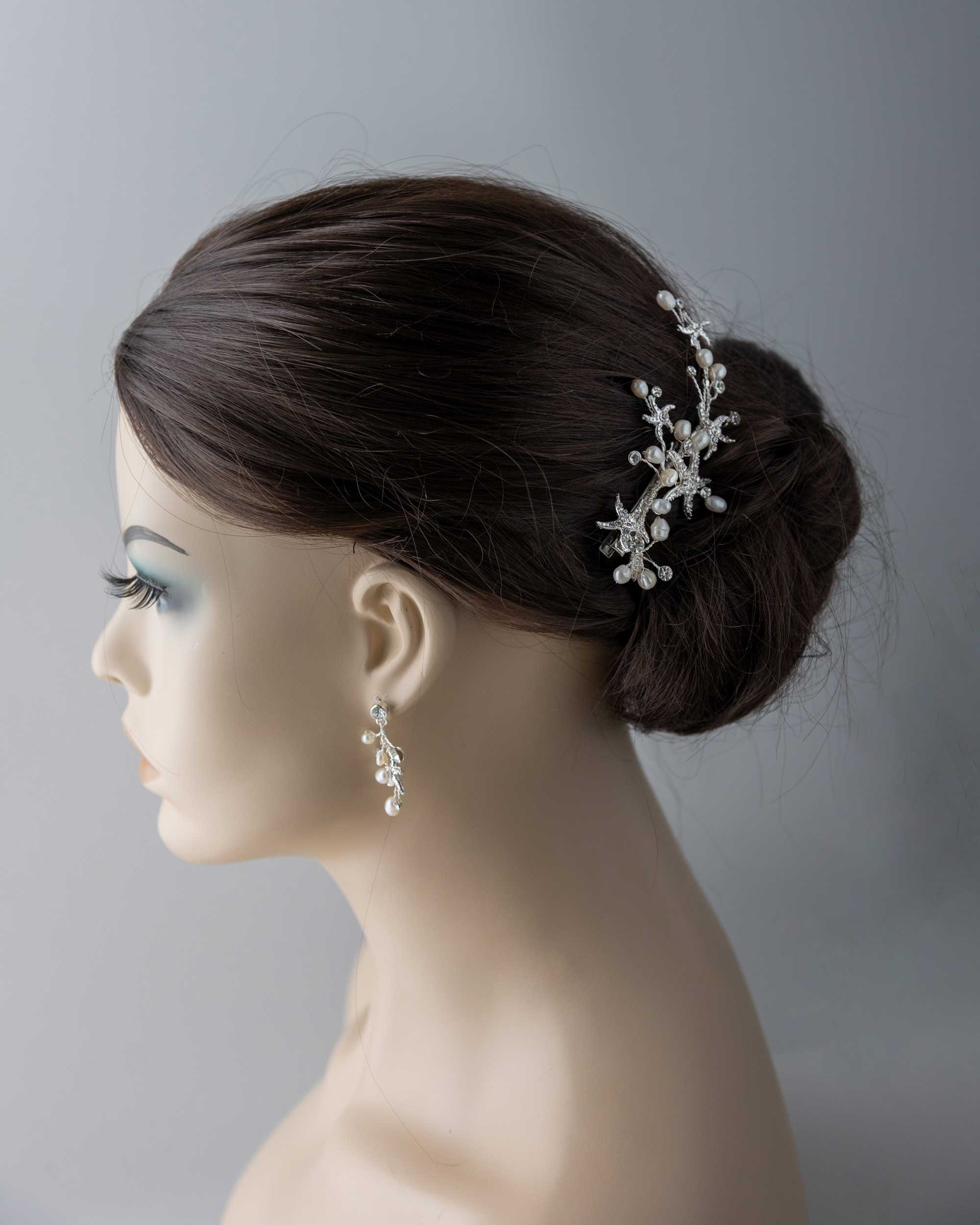 Starfish and Pearl Beach Bride Hair Clip- Cassandra Lynne