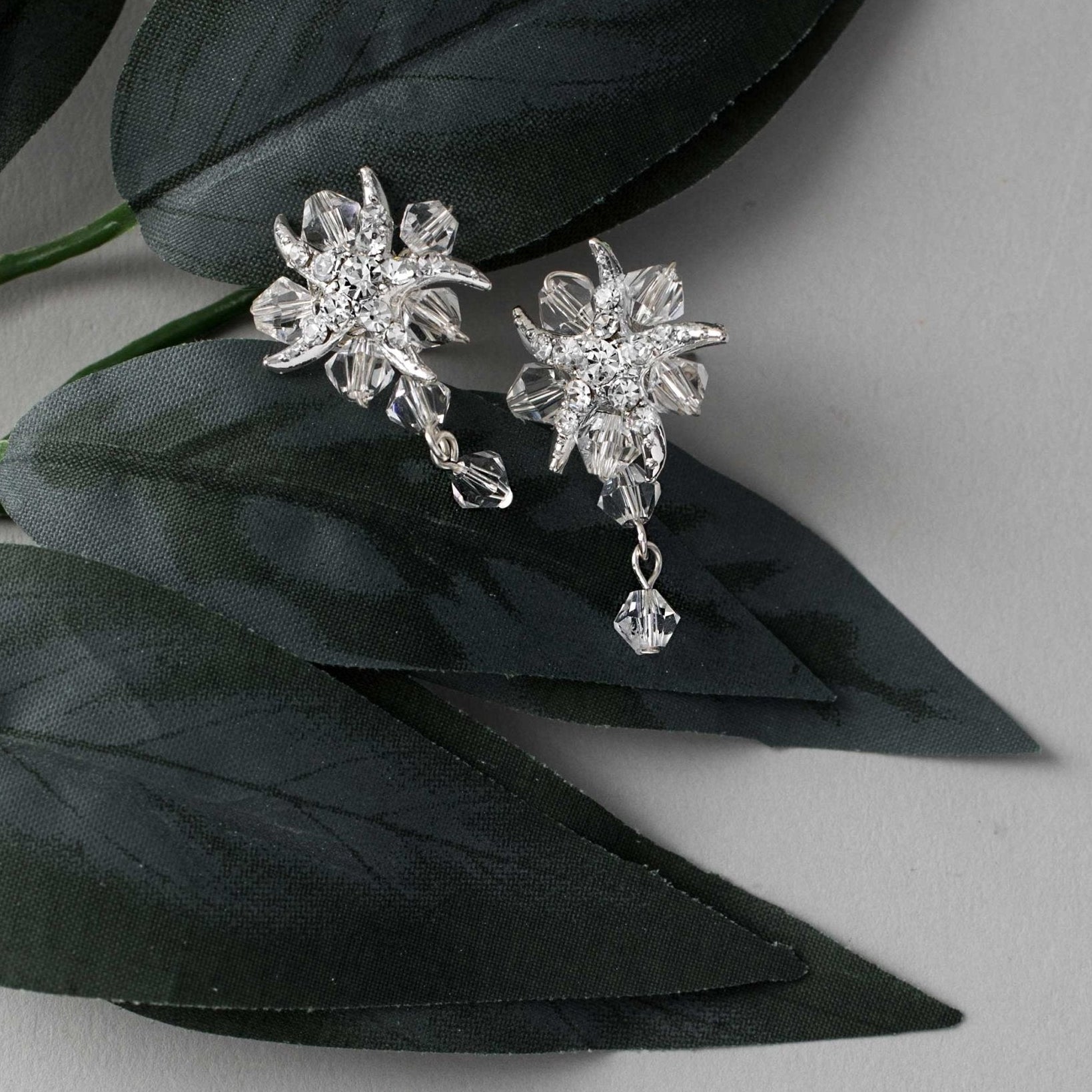 Beach Bride Crystal and Starfish Earrings - Earrings - Cassandra Lynne