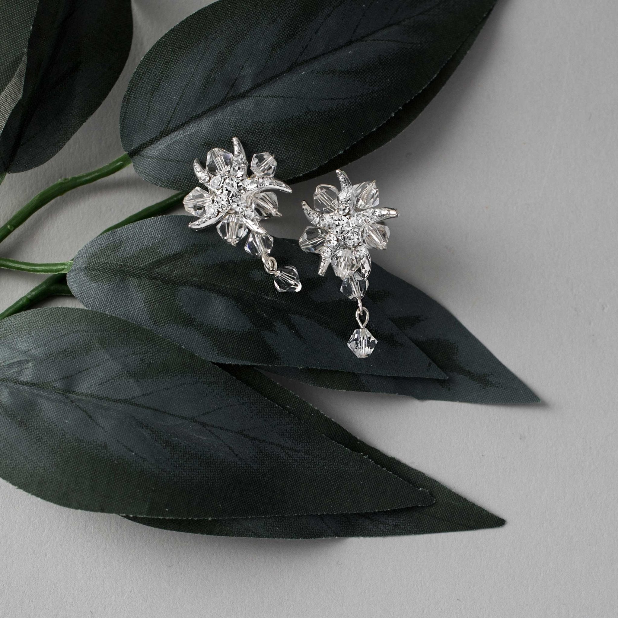 Beach Bride Crystal and Starfish Earrings - Earrings - Cassandra Lynne