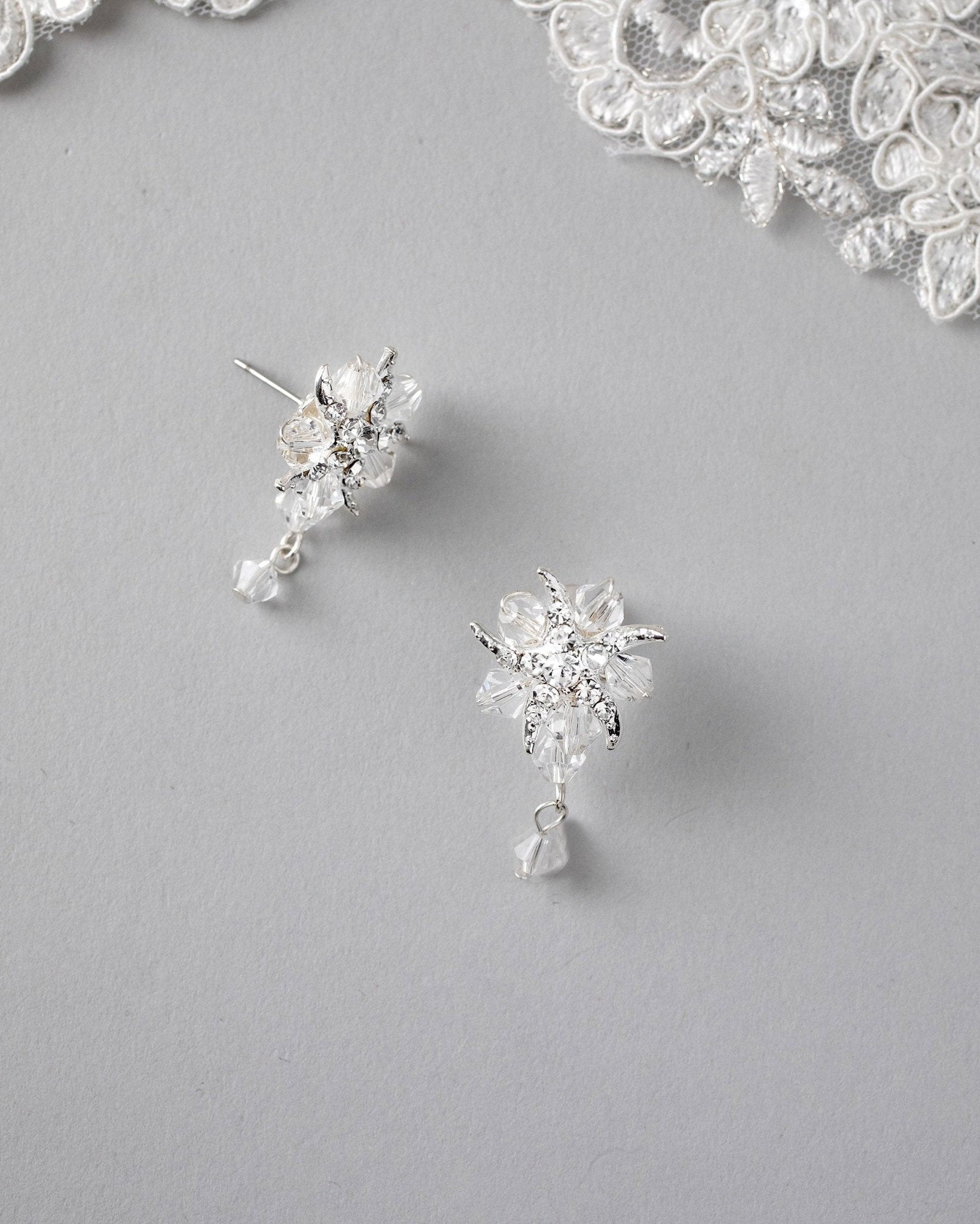 Beach Bride Crystal and Starfish Earrings - Earrings - Cassandra Lynne