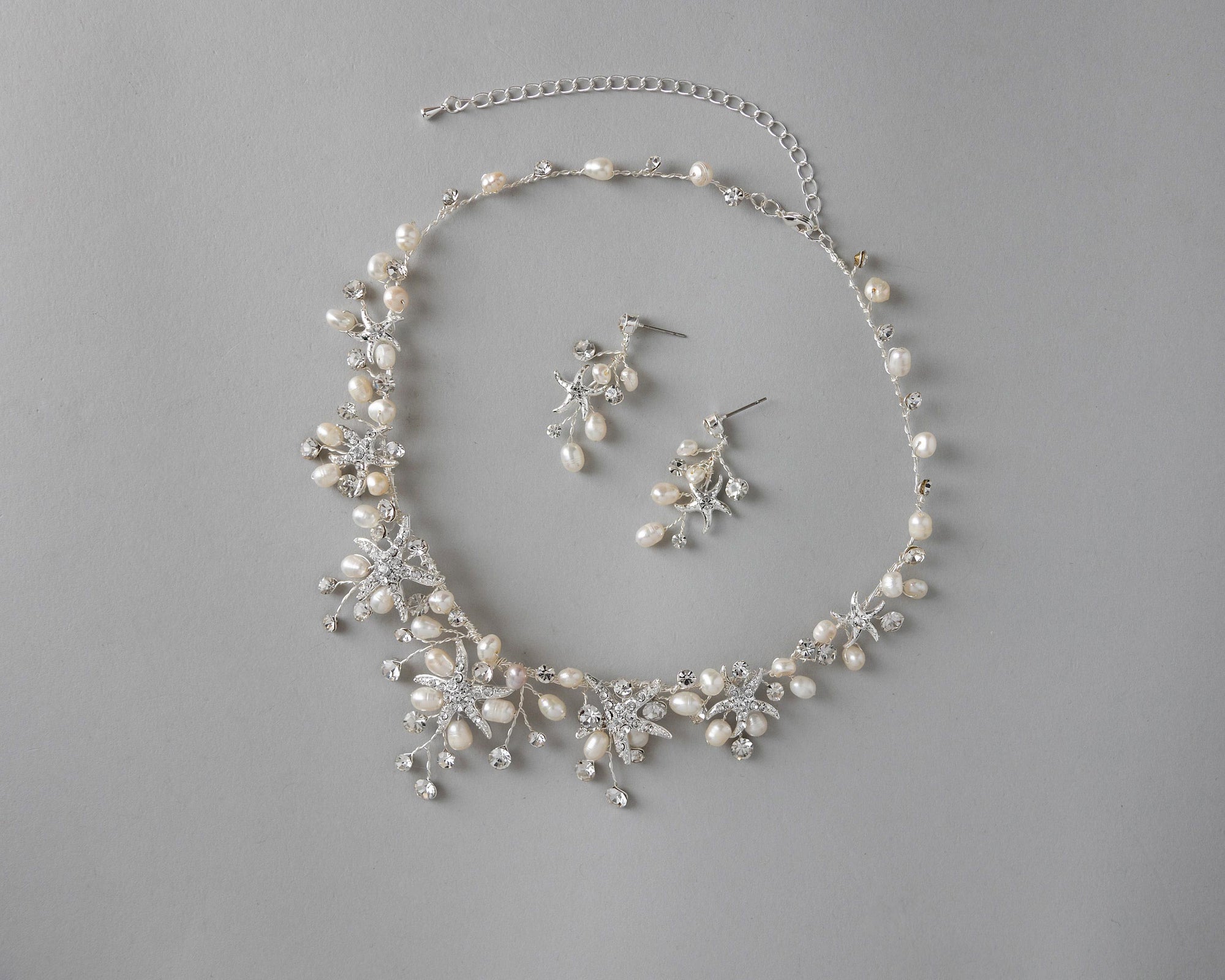 Starfish Wedding Necklace with Freshwater Pearls