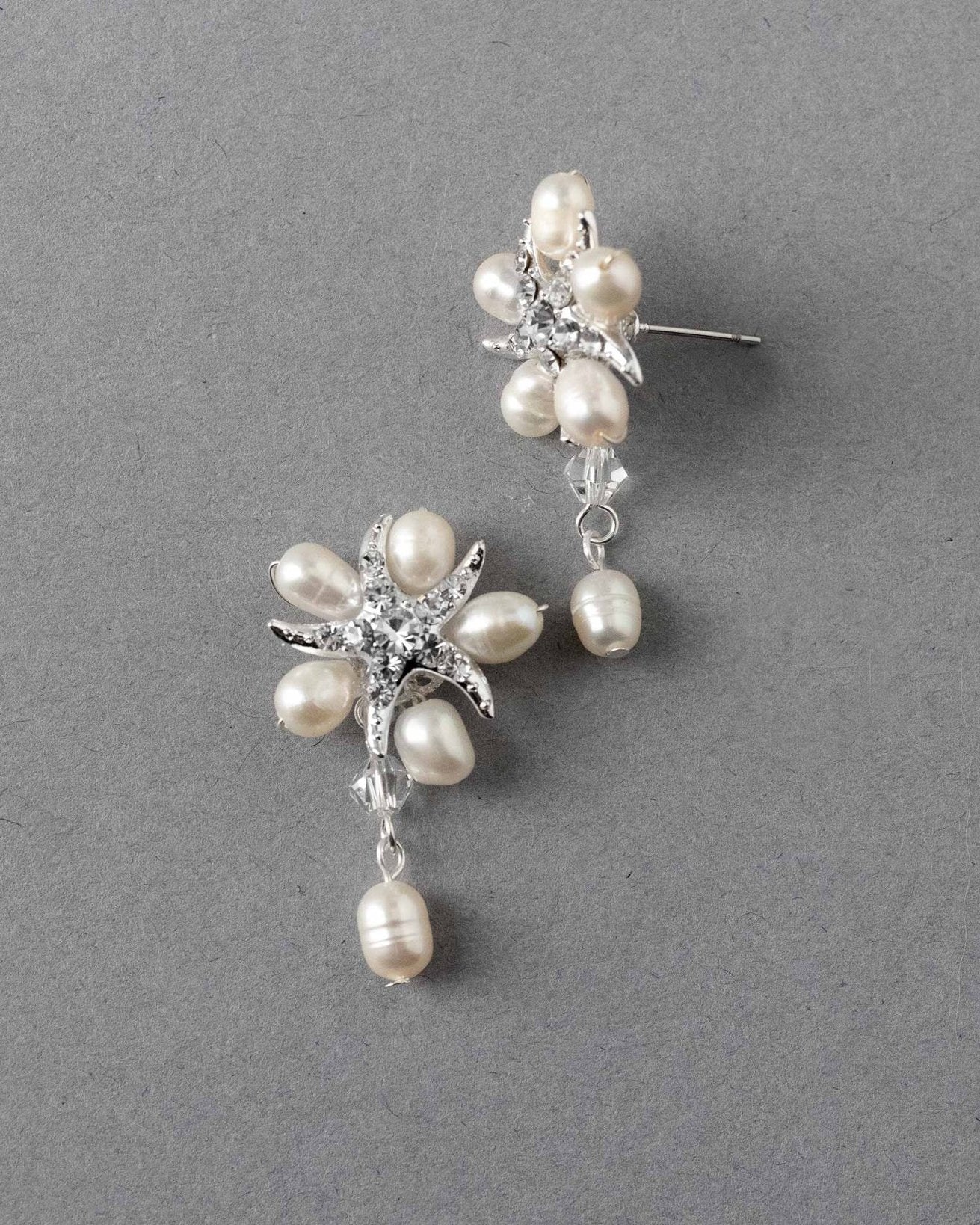 Beach Theme Pearl and Starfish Earrings - Earrings - Cassandra Lynne