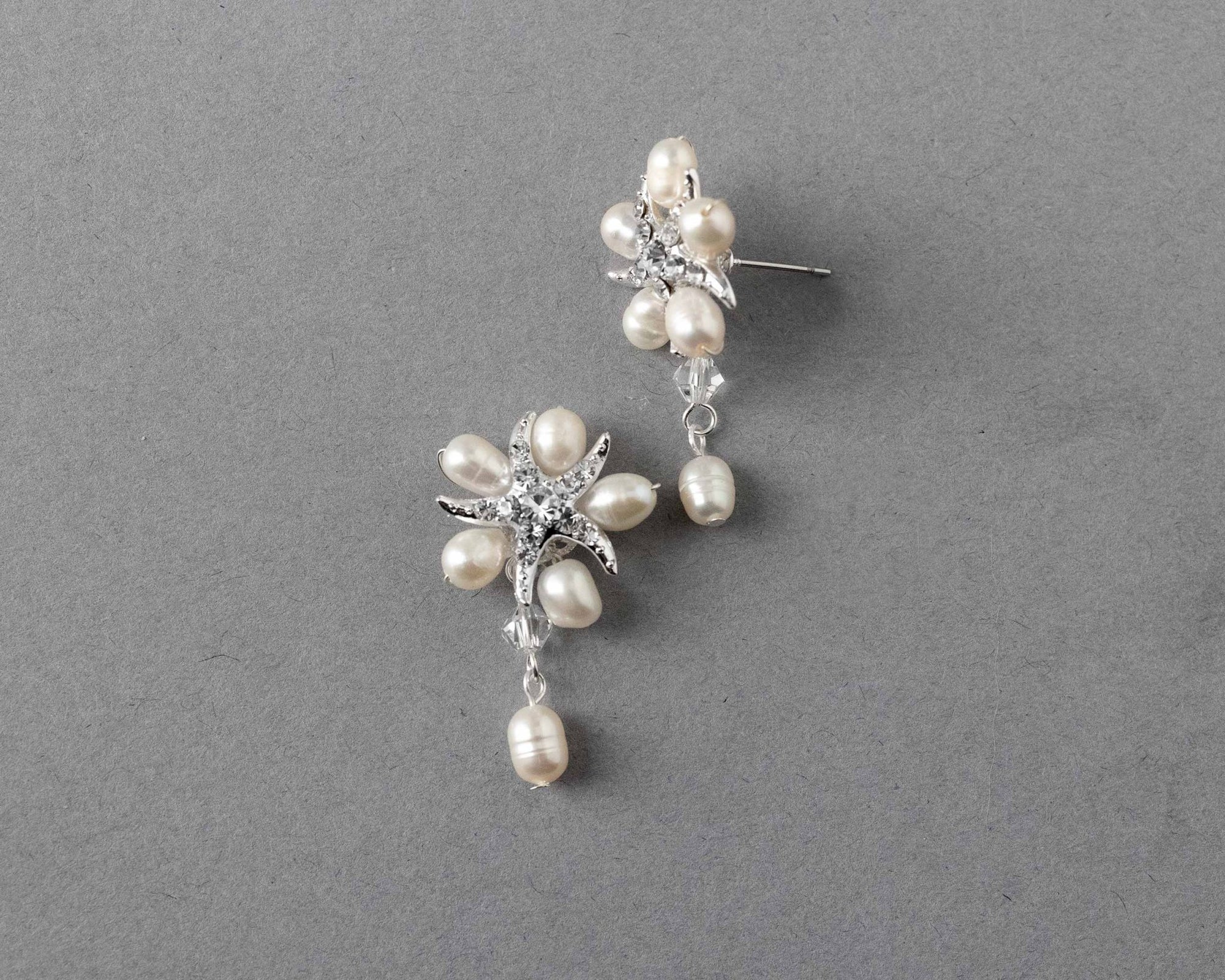 Beach Theme Pearl and Starfish Earrings - Earrings - Cassandra Lynne