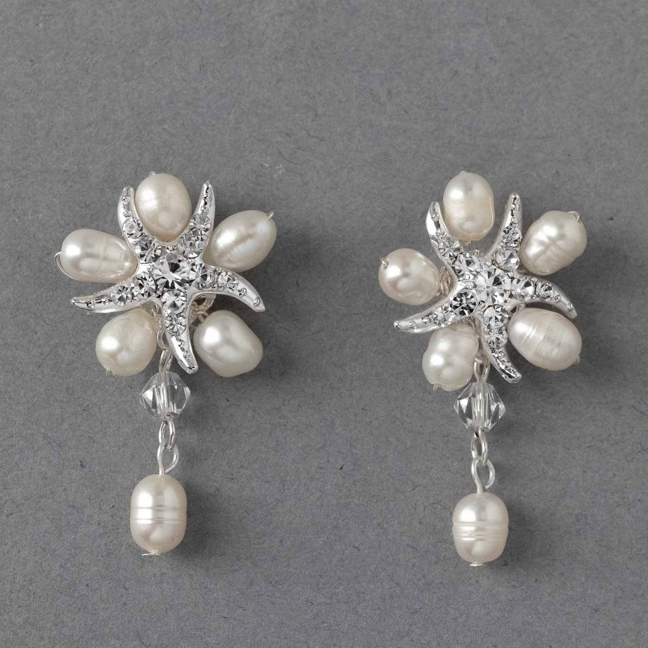 Beach Theme Pearl and Starfish Earrings - Earrings - Cassandra Lynne