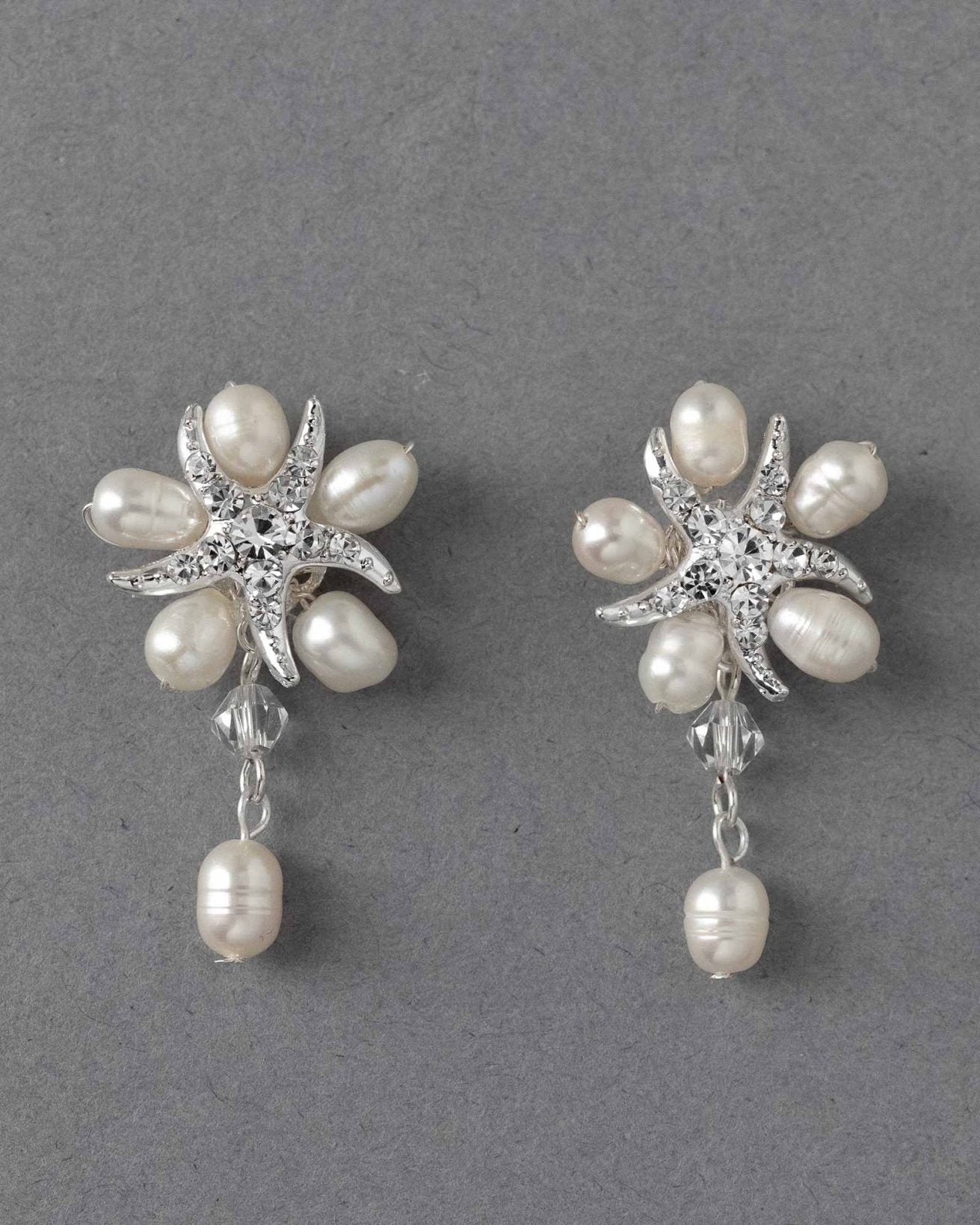 Beach Theme Pearl and Starfish Earrings - Earrings - Cassandra Lynne