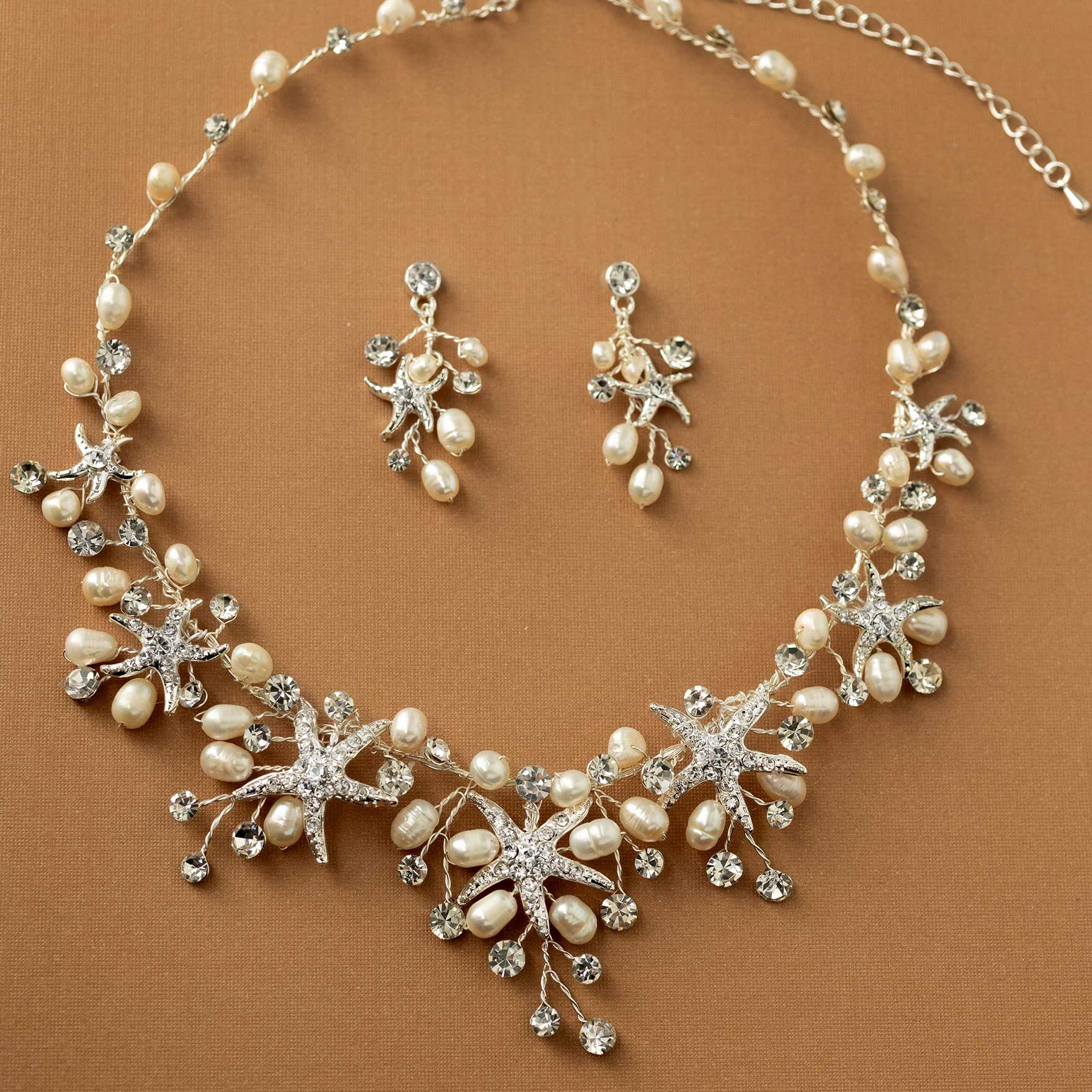 Starfish Wedding Necklace with Freshwater Pearls