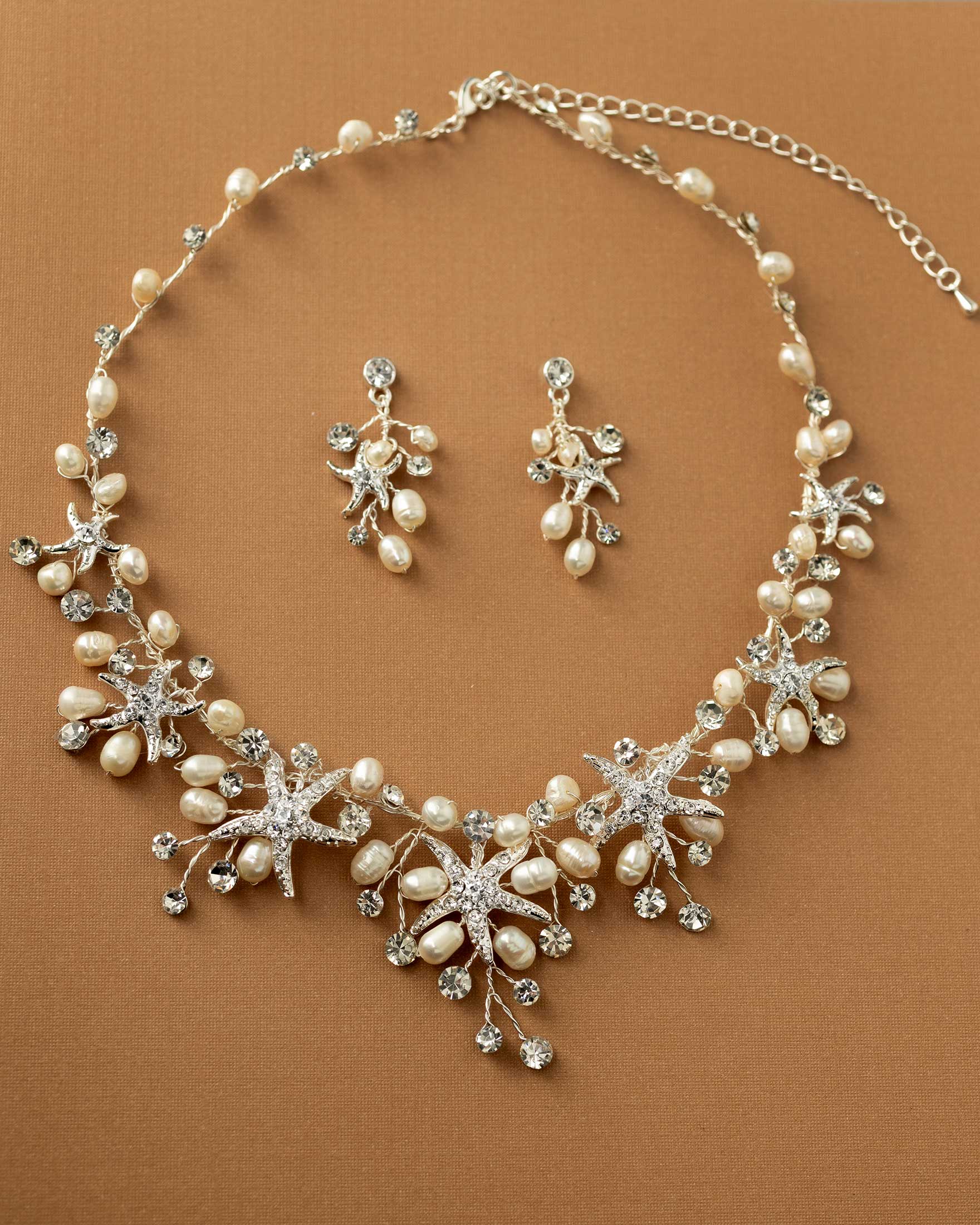 Starfish Wedding Necklace with Freshwater Pearls