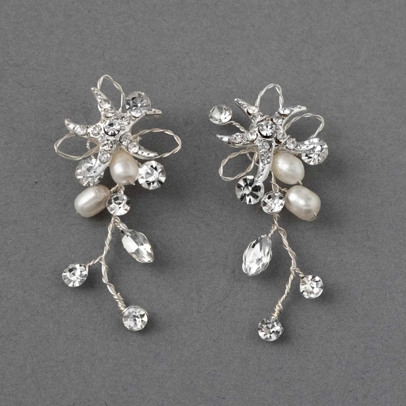 Beach Wedding Earrings with Pearls - Earrings - Cassandra Lynne