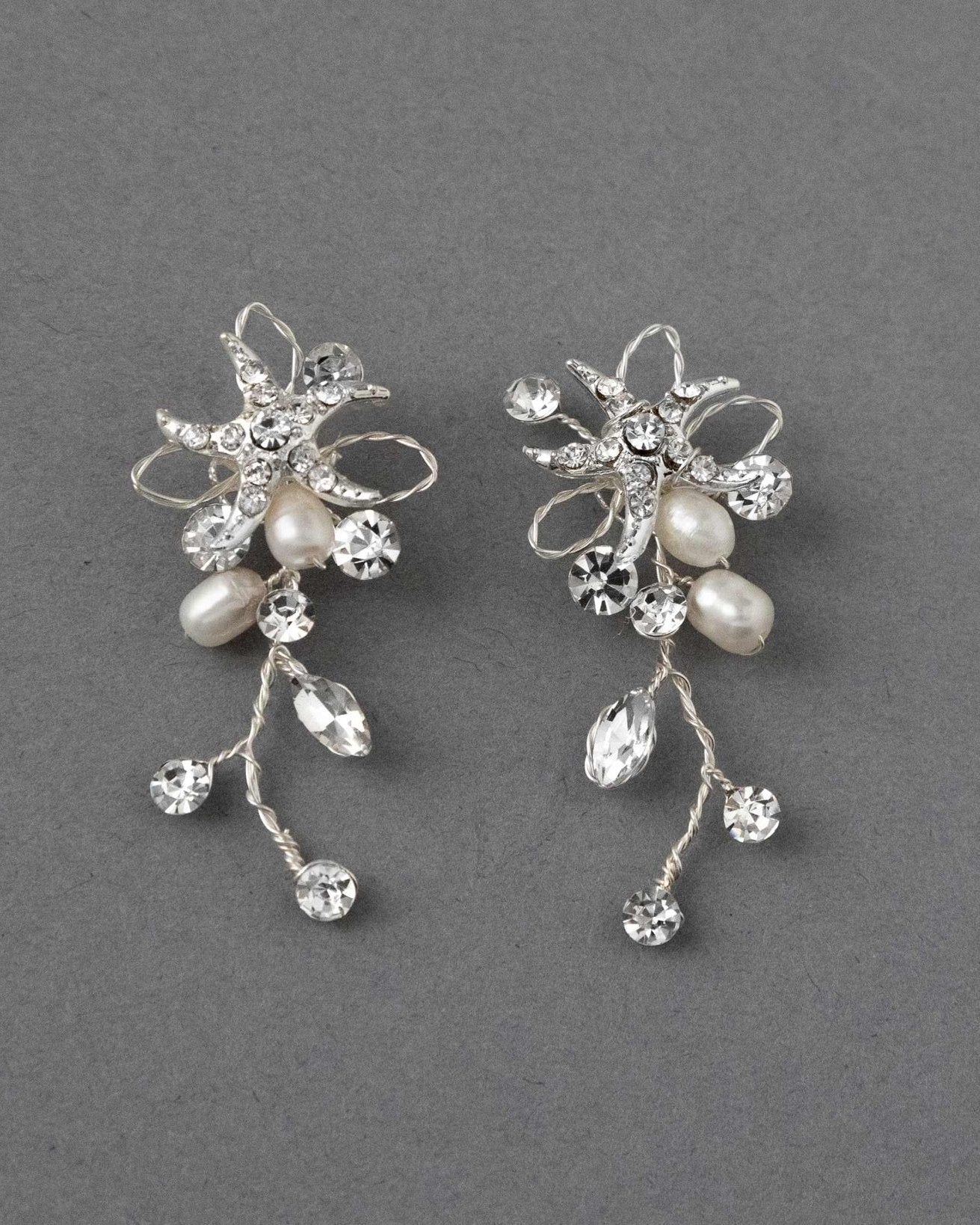 Beach Wedding Earrings with Pearls - Earrings - Cassandra Lynne