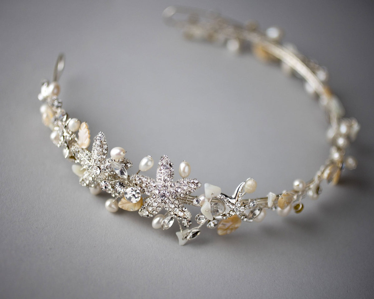 Beach Wedding Headband with Starfish and Shells - Headband - Cassandra Lynne