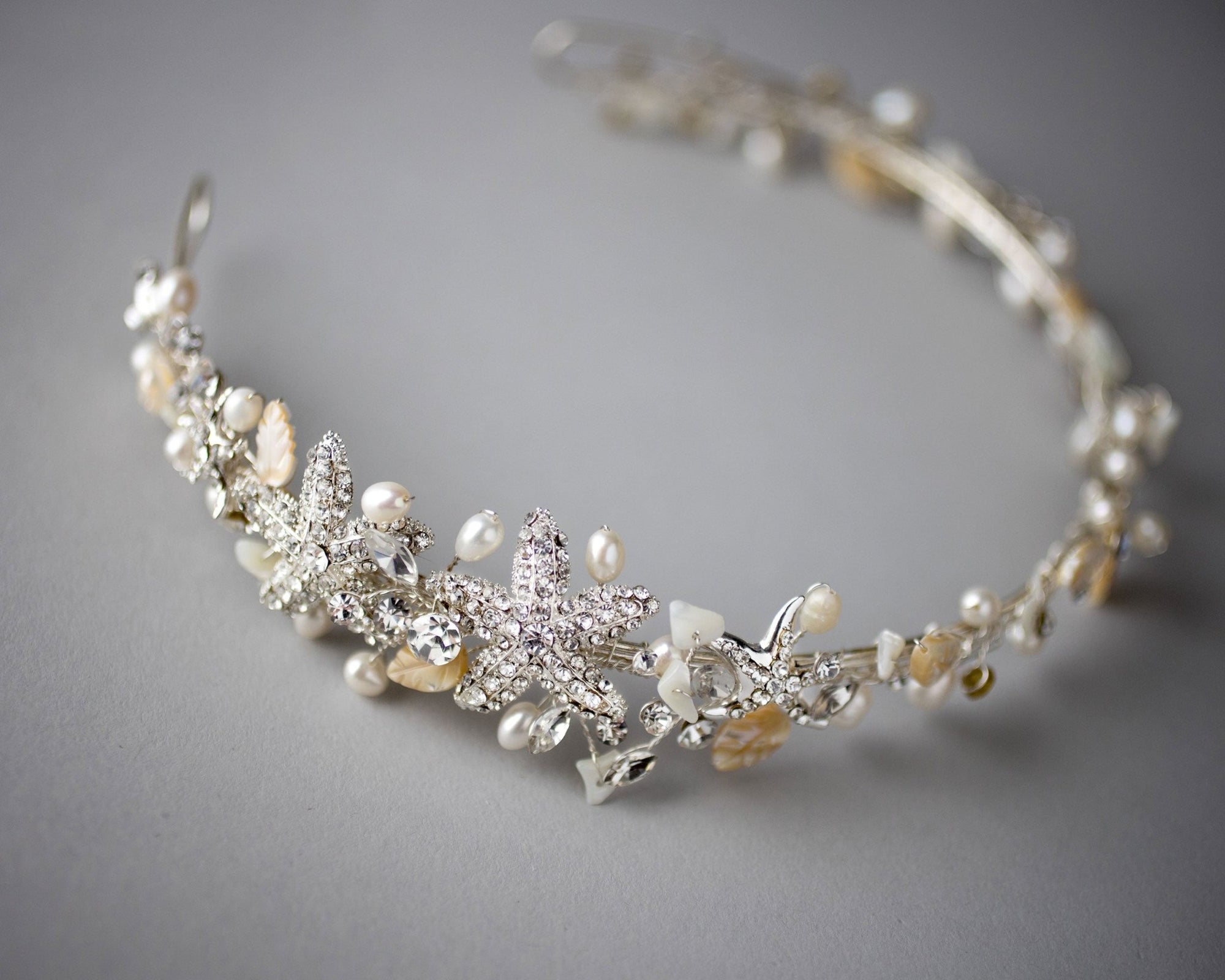 Beach Wedding Headband with Starfish and Shells - Headband - Cassandra Lynne