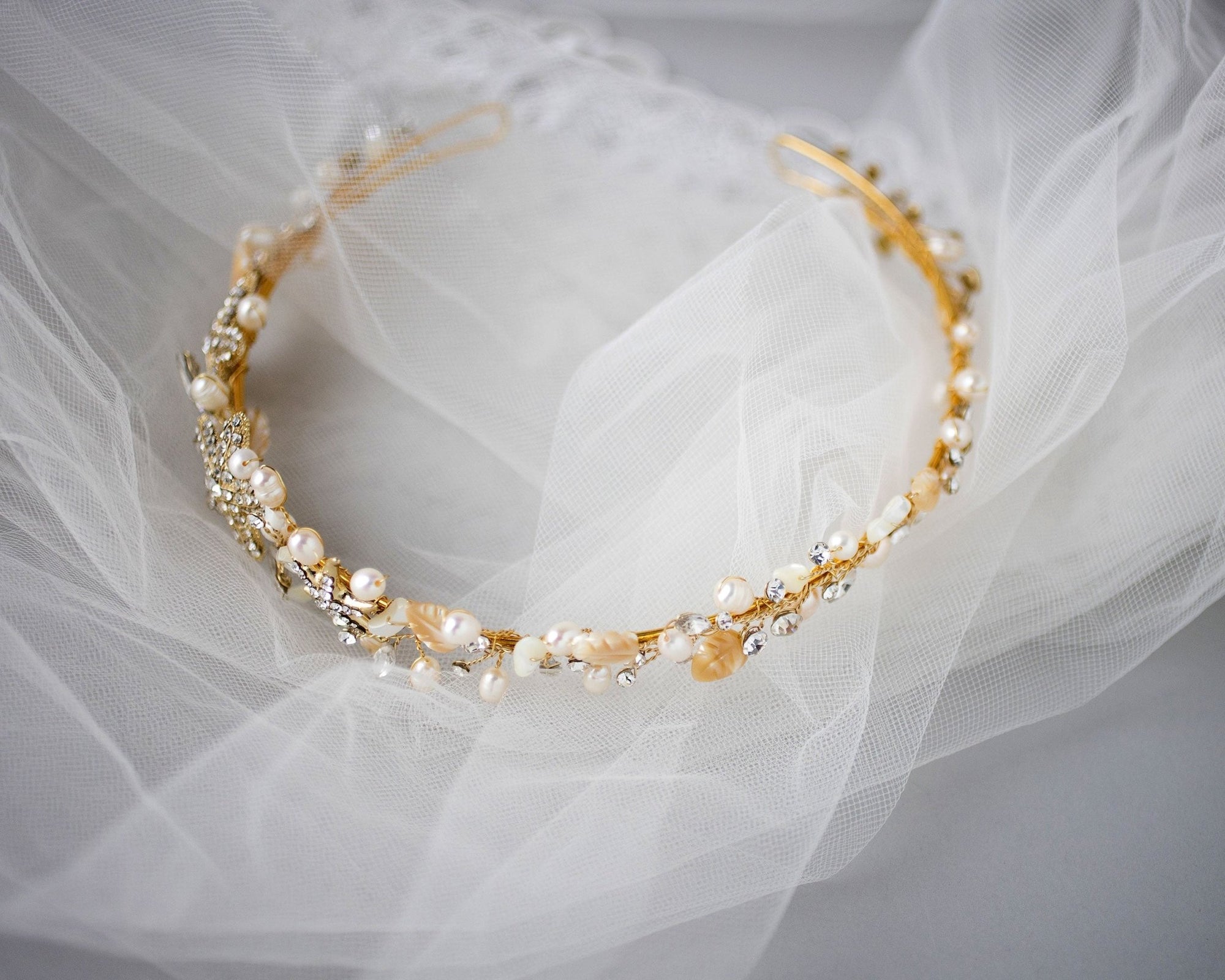 Beach Wedding Headband with Starfish and Shells - Headband - Cassandra Lynne