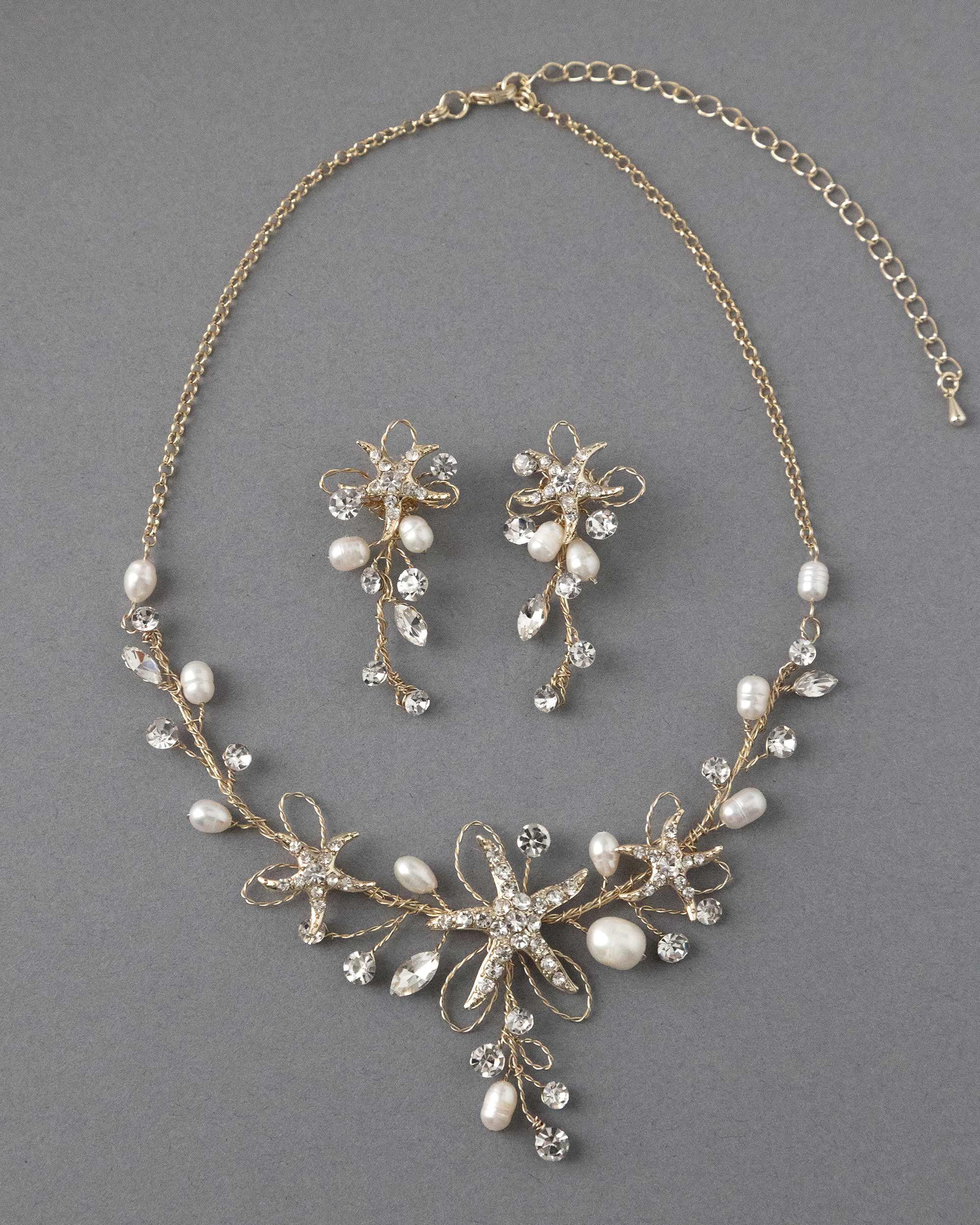 Starfish Wedding Necklace with Pearls - Cassandra Lynne