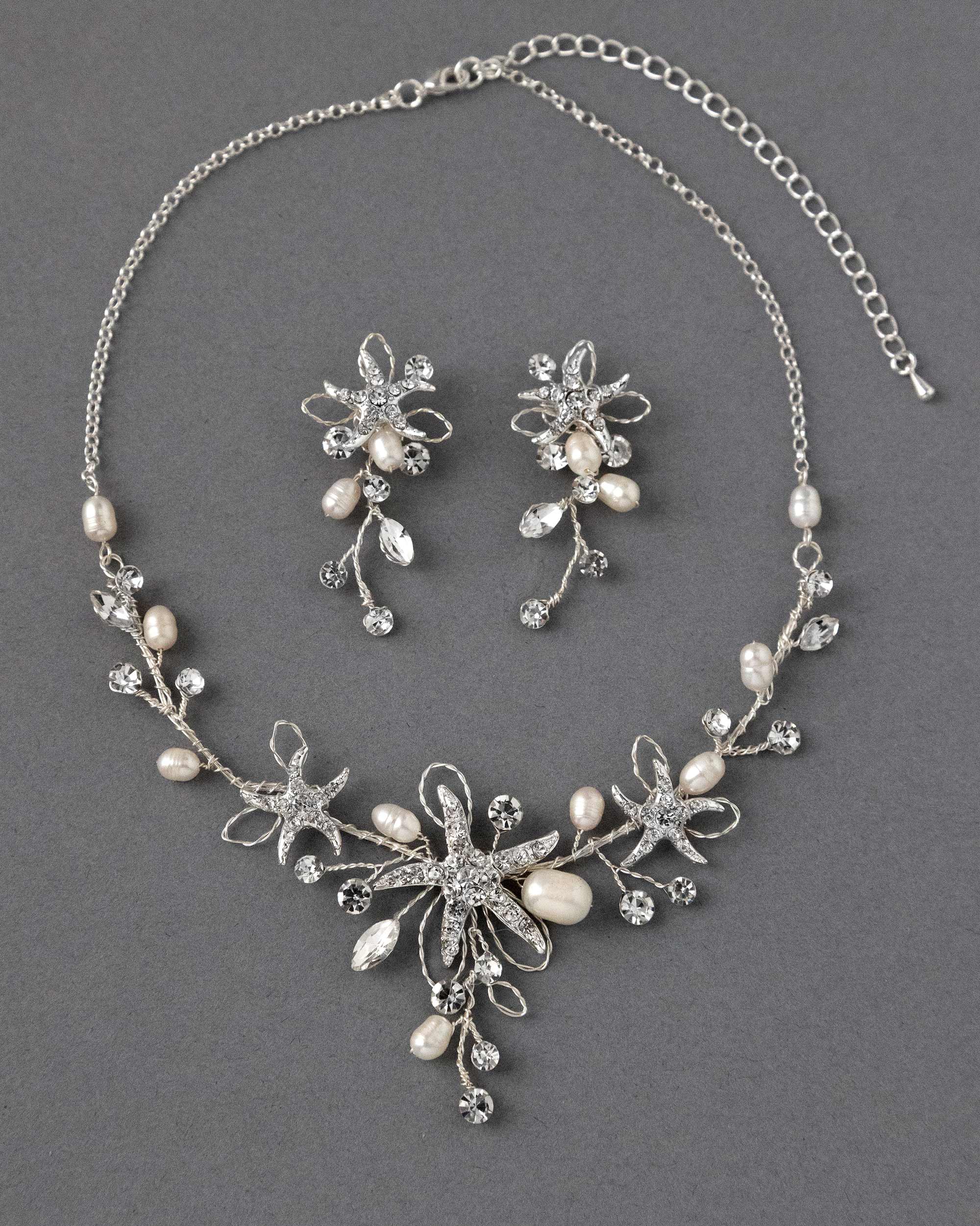 Starfish Wedding Necklace with Pearls - Cassandra Lynne