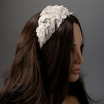 Beaded Lace Bridal Headband in Ivory - Cassandra Lynne