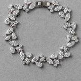 Silver Wedding Jewelry Bracelet with Multishape CZ Stones - Cassandra Lynne
