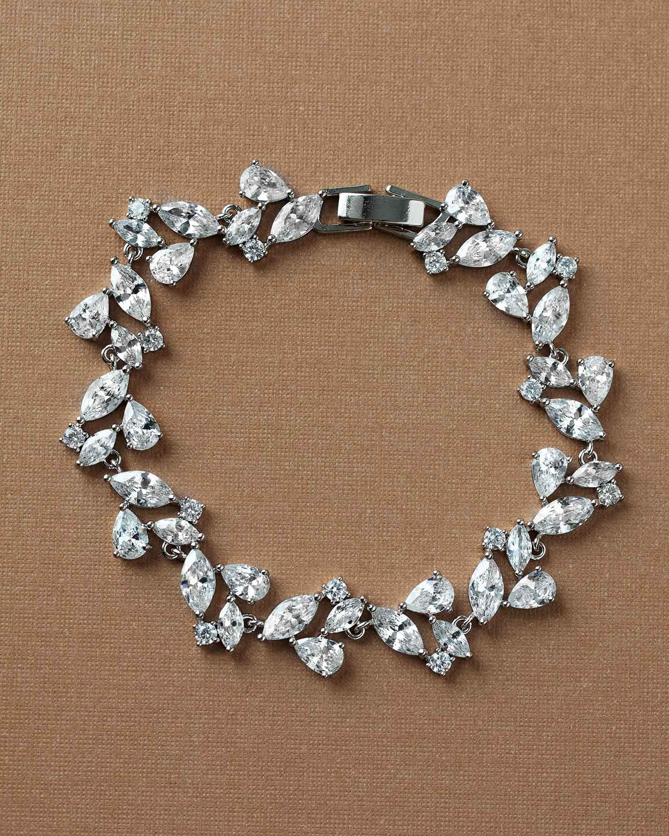 Silver Bridal Bracelet with Multishape CZ Stones - Cassandra Lynne