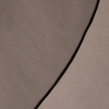 Close up of black wedding veil with satin ribbon trim