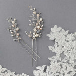 Blush and Ivory Pearl Bridal Hair Pins - Hair Pins - Cassandra Lynne