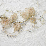 Blush Beaded Lace Leaves Bridal Hair Clip - Hair Clips - Cassandra Lynne