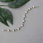 Bracelet of Linked Marquise and Ivory Pearls - Bracelet - Cassandra Lynne