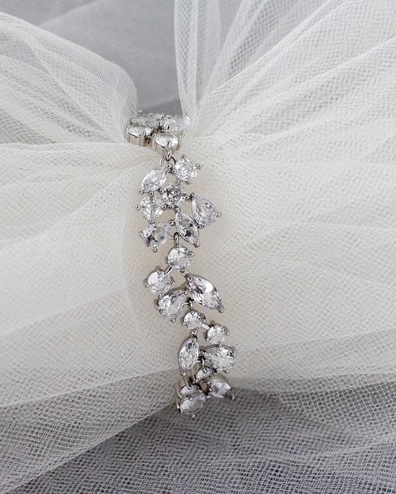 Bridal Bracelet of CZ Teardrop Round Marquise Jewels - Bracelet - Cassandra Lynne
