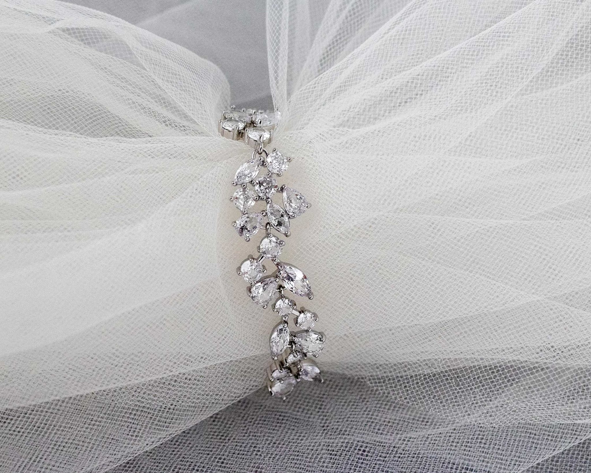 Bridal Bracelet of CZ Teardrop Round Marquise Jewels - Bracelet - Cassandra Lynne