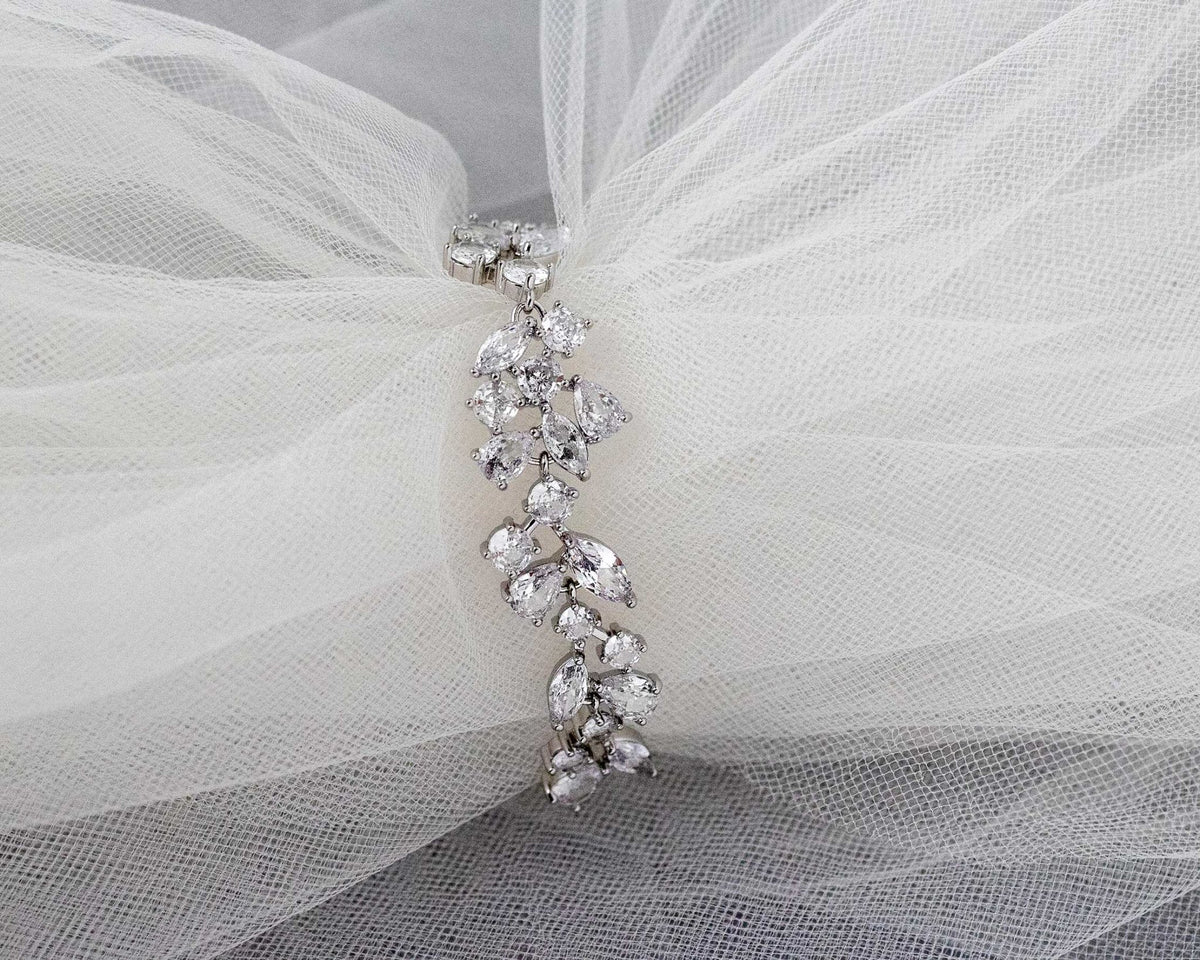 Bridal Bracelet of CZ Teardrop Round Marquise Jewels - Bracelet - Cassandra Lynne