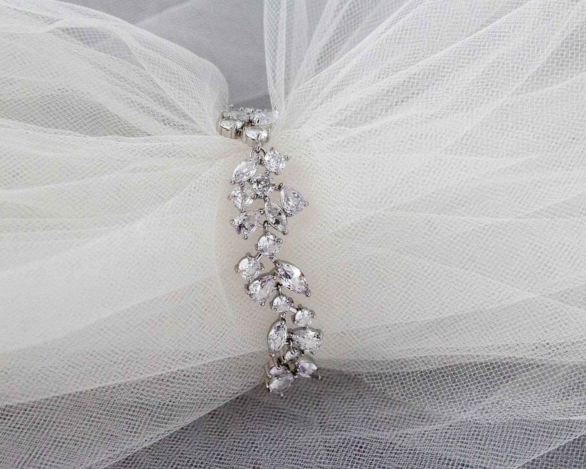 Bridal Bracelet of CZ Teardrop Round Marquise Jewels - Bracelet - Cassandra Lynne