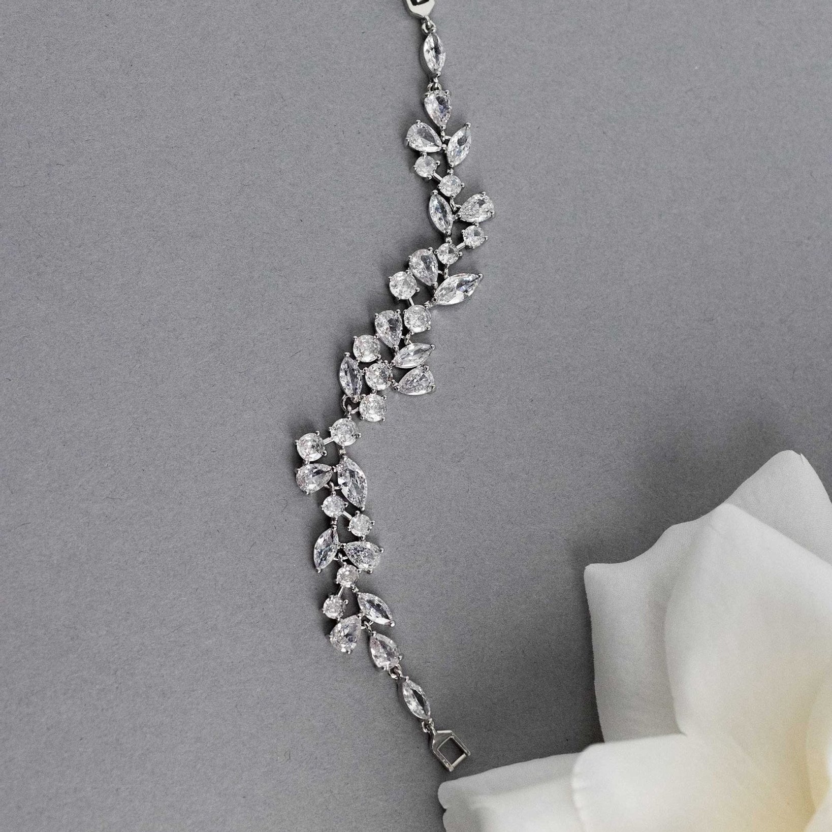 Bridal Bracelet of CZ Teardrop Round Marquise Jewels - Bracelet - Cassandra Lynne
