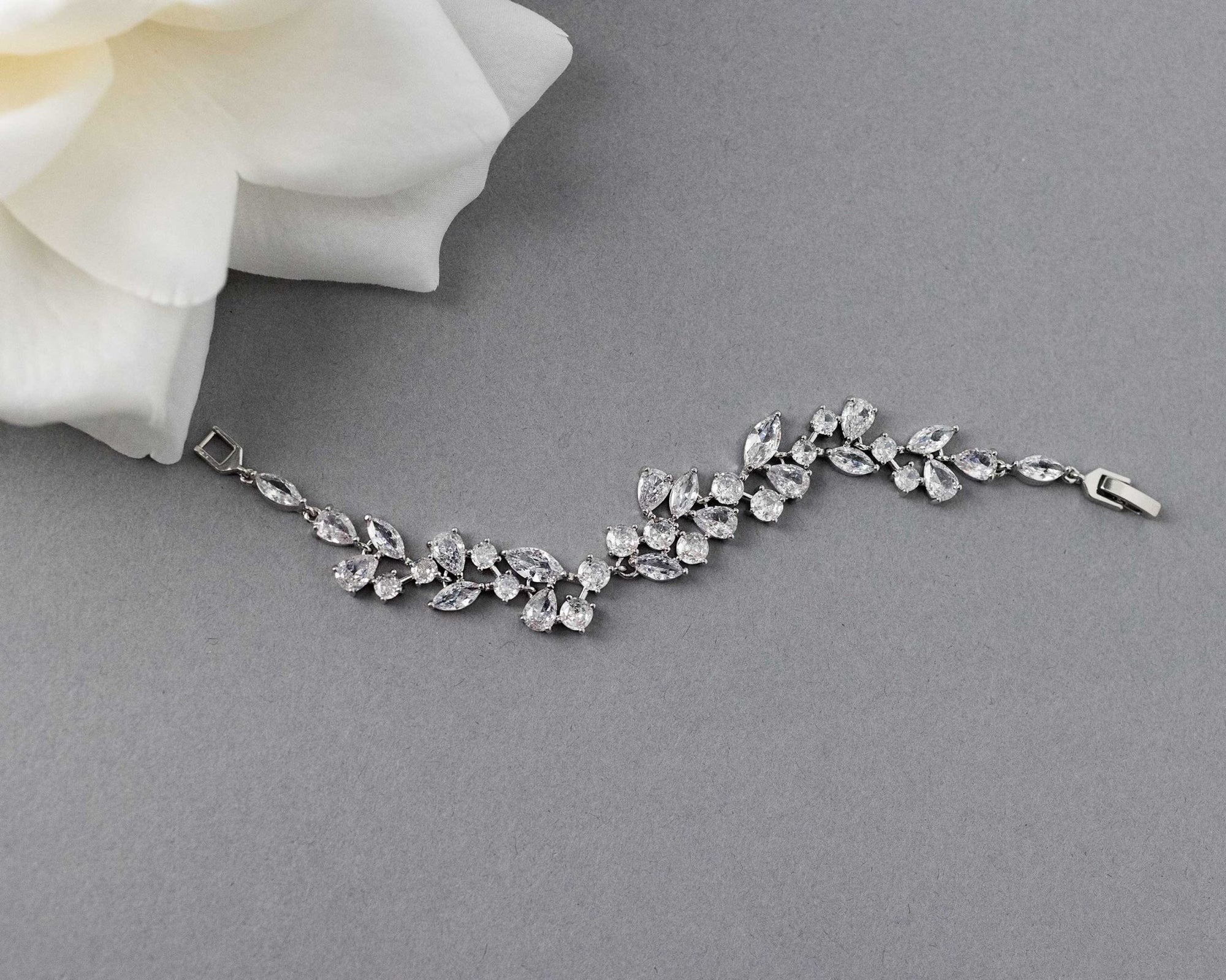 Bridal Bracelet of CZ Teardrop Round Marquise Jewels - Bracelet - Cassandra Lynne