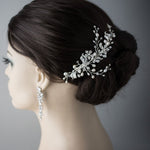 Bridal Clip of Dainty Silver Ribbons and Pearls - Hair Clips - Cassandra Lynne