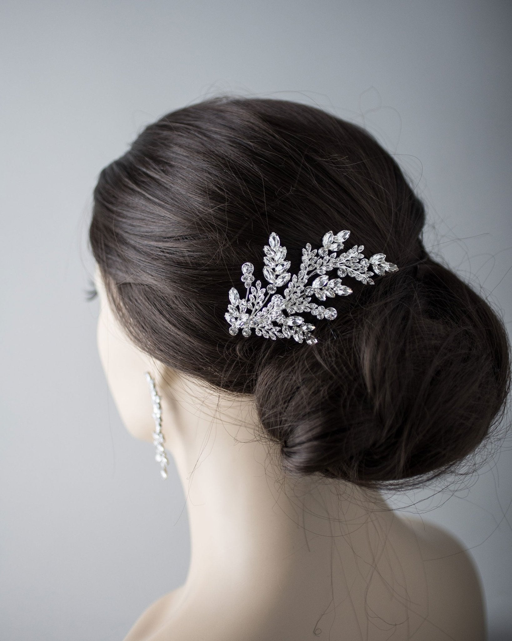 Bridal Comb of Delicate Crystal Fern Fronds - Hair Comb - Cassandra Lynne