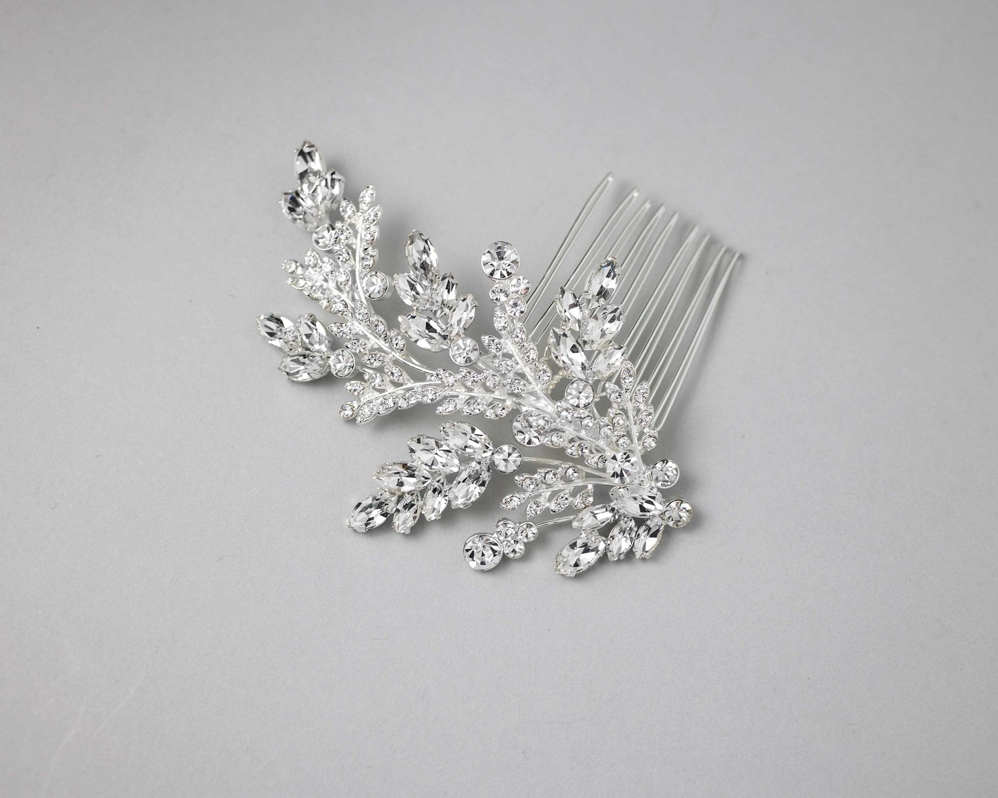 Bridal Comb of Delicate Crystal Fern Fronds - Hair Comb - Cassandra Lynne