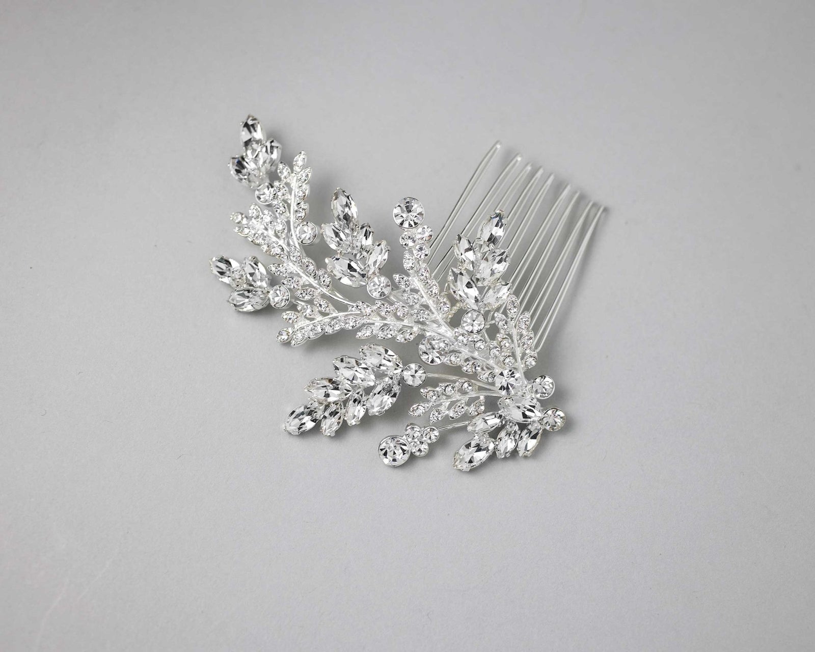Bridal Comb of Delicate Crystal Fern Fronds - Hair Comb - Cassandra Lynne